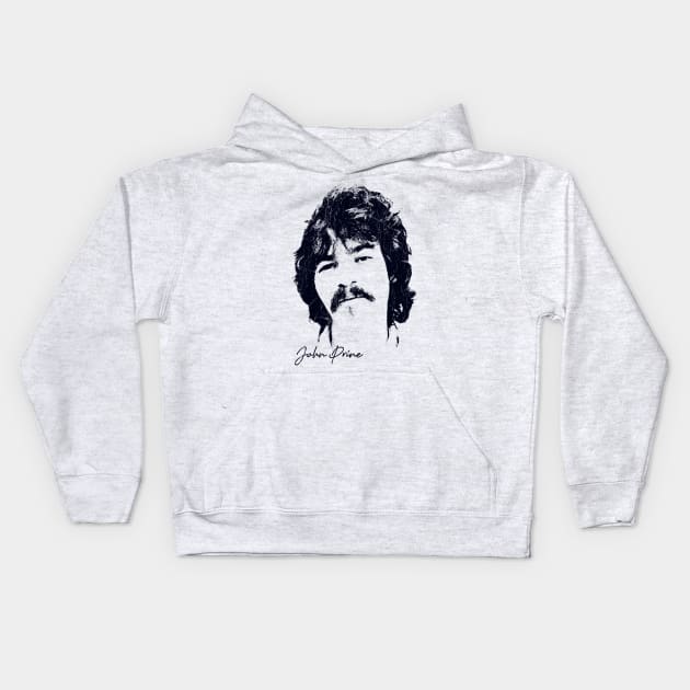 Retro 70s John Prine Kids Hoodie by DudiDama.co